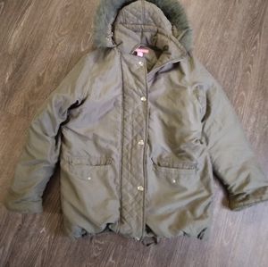 Green faux hood size medium